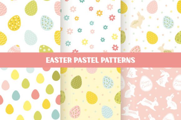 Download Easter Pastel Patterns Vector Set - Pastel patterns Collection