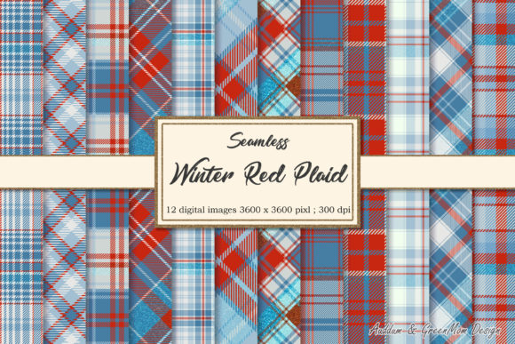 Download Blue and Red Winter Plaid Paper Digital - Plaid paper Collection