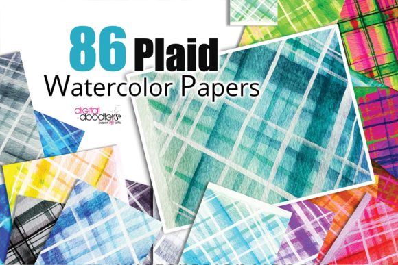 Download Hand Painted Watercolor Plaid Paper - Plaid paper Collection