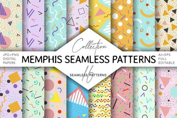 Download Memphis Pastel Patterns Seamless - Pastel patterns Collection
