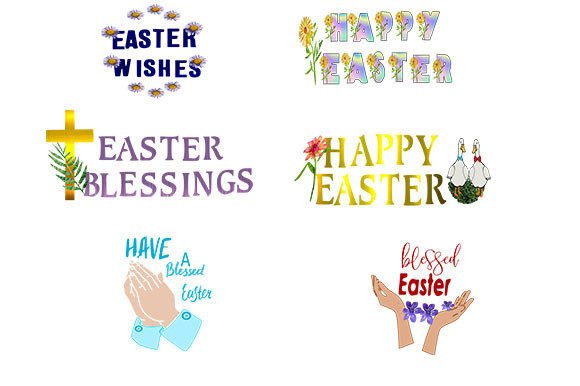 Download A Set of 6 Easter Greetings - Greetings Collection