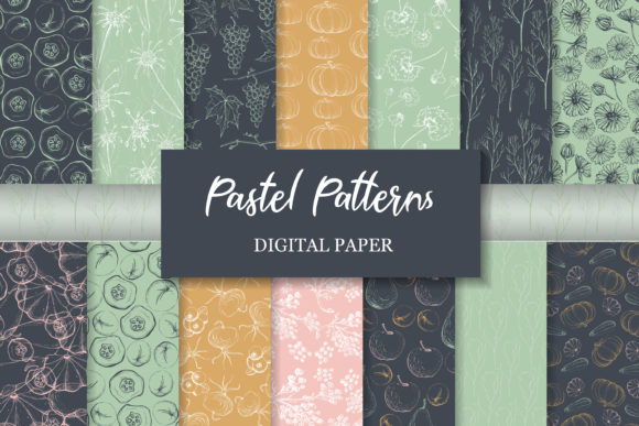 Download Pastel Patterns. Fruit&amp;Vegetable&amp;Flower - Pastel patterns Collection