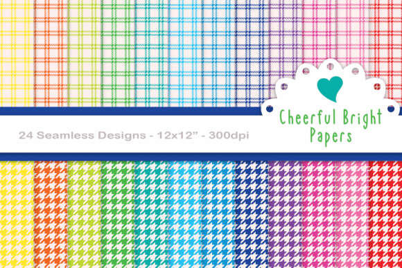 Download Seamless Bright Houndstooth Plaid Paper - Plaid paper Collection