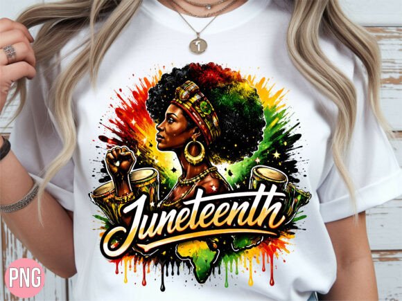 Download Afro Woman African Drum Juneteenth PNG - Juneteenth Collection