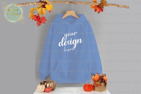 Download Carolina Blue Fall Hoodie Mockup Gildan - Blue fall Collection