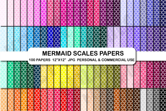 Download Mermaid Fish Scales Digital Papers Set - Fish scales digital papers Collection