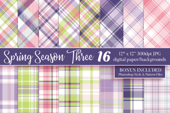 Download Spring Season Three Seamless Plaid Paper - Plaid paper Collection