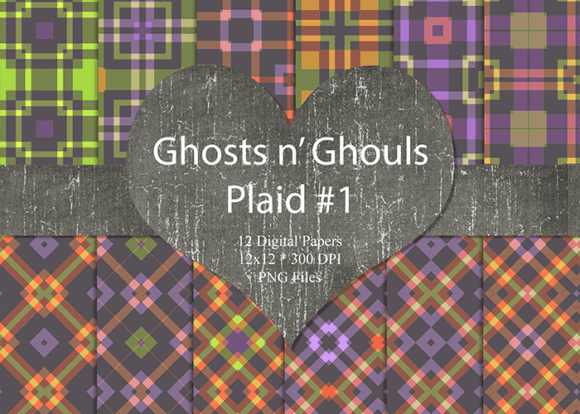 Download Ghost &amp; Ghouls Halloween Plaid Paper 1 - Plaid paper Collection