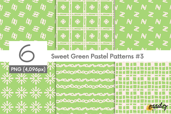 Download Sweet Green Pastel Patterns Set - Pastel patterns Collection
